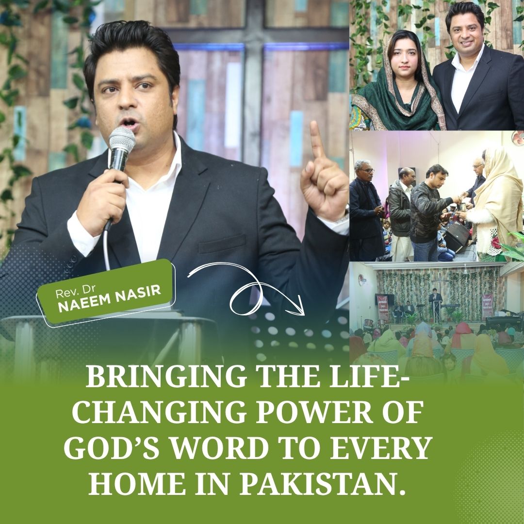 Rev. Dr. Naeem Nasir distributing Free Urdu Bibles in Pakistan through Good Samaritan Ministries to share the life-changing power of God’s Word.