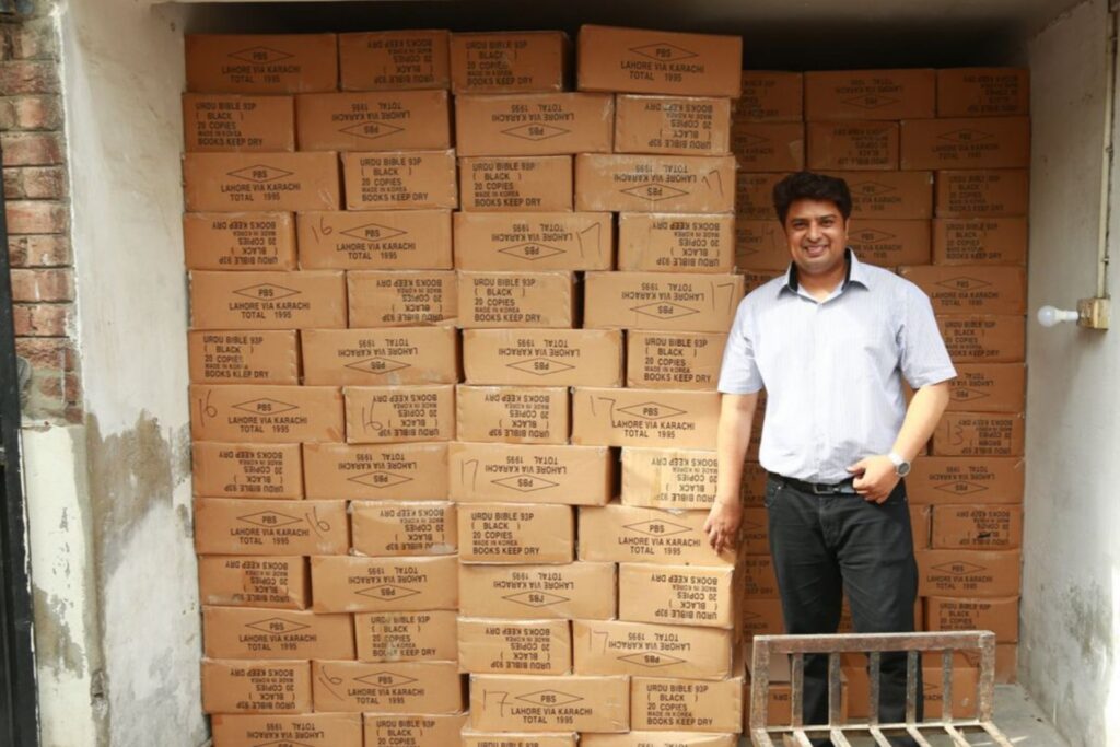 Distributing Free Urdu Bibles in Pakistan.